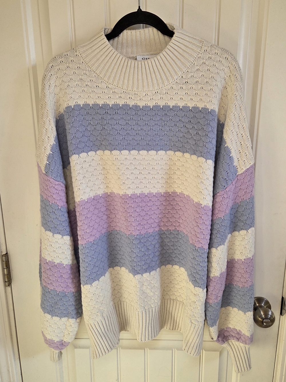 NWT Cream & Pastel Striped Knit Sweater